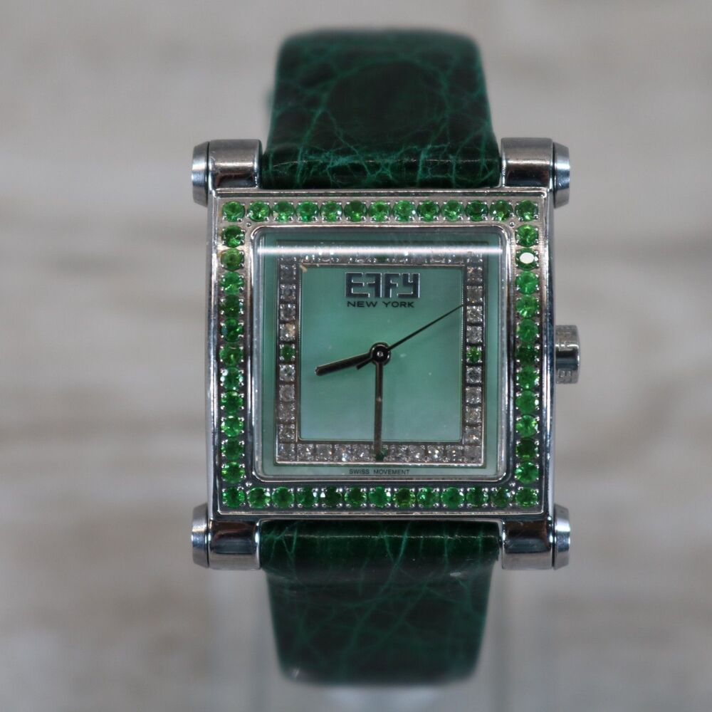 Effy New York Watch – Pre‑Owned, New Battery, Square, Green